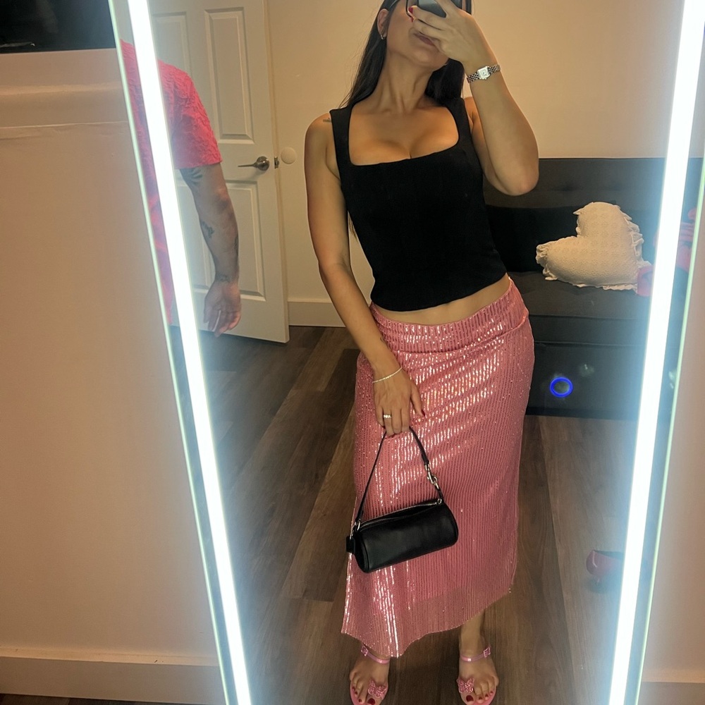 WALTER BAKER pink glittery skirt Valentine’s Day